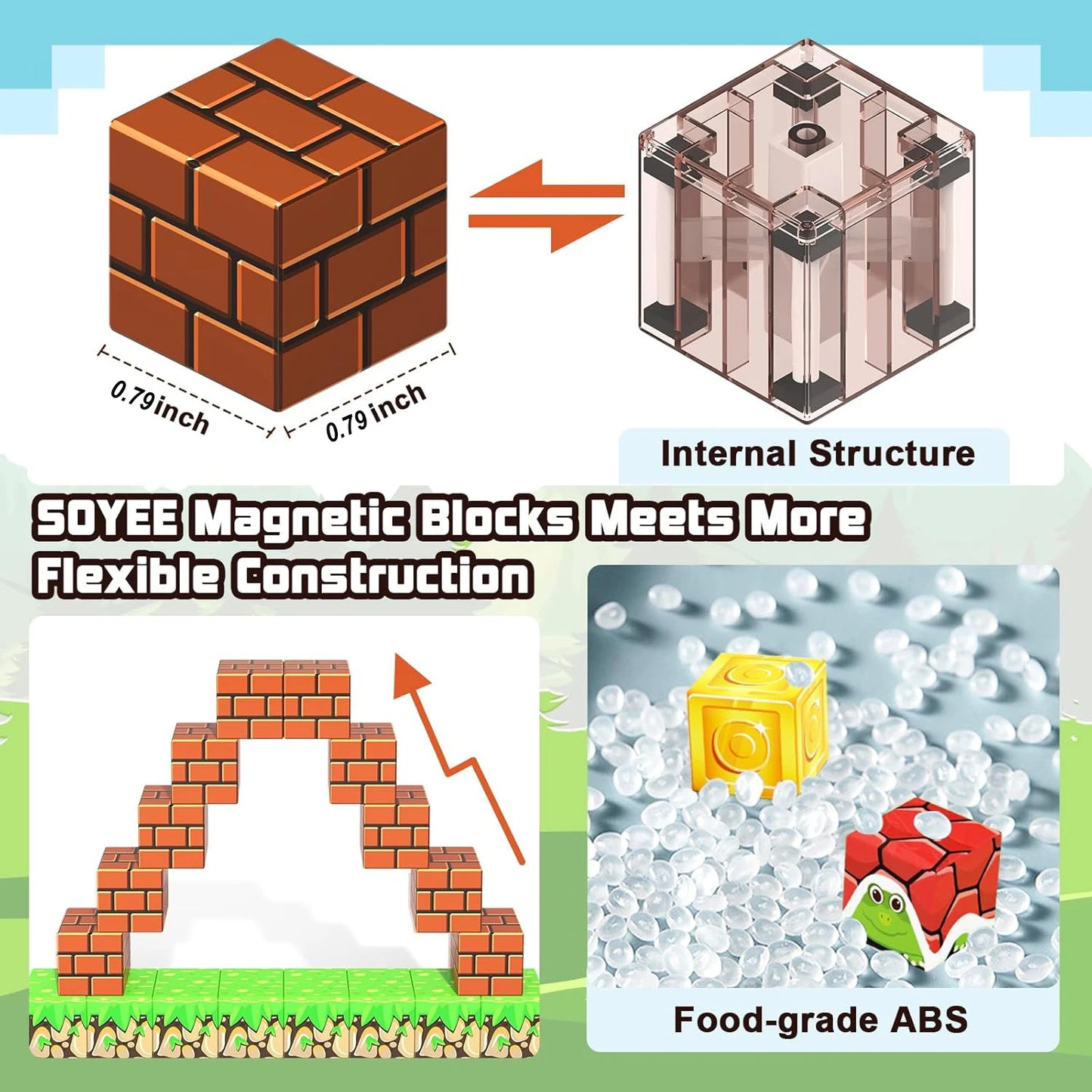 PIXEL BLOCKS - MAGNETIC BUILDING BLOCKS 100pcs